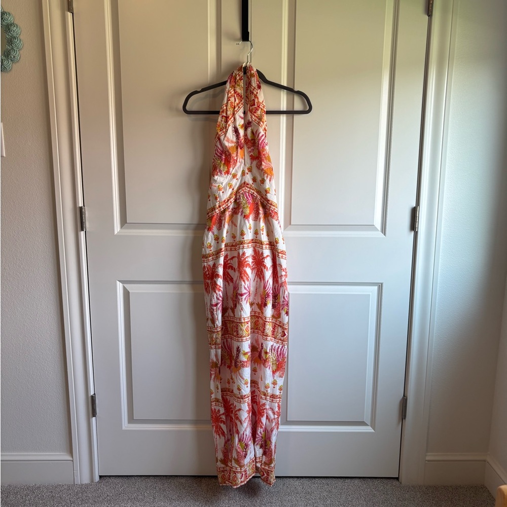 NWOT Taylor Vibrant Floral Dress with Red and Orange